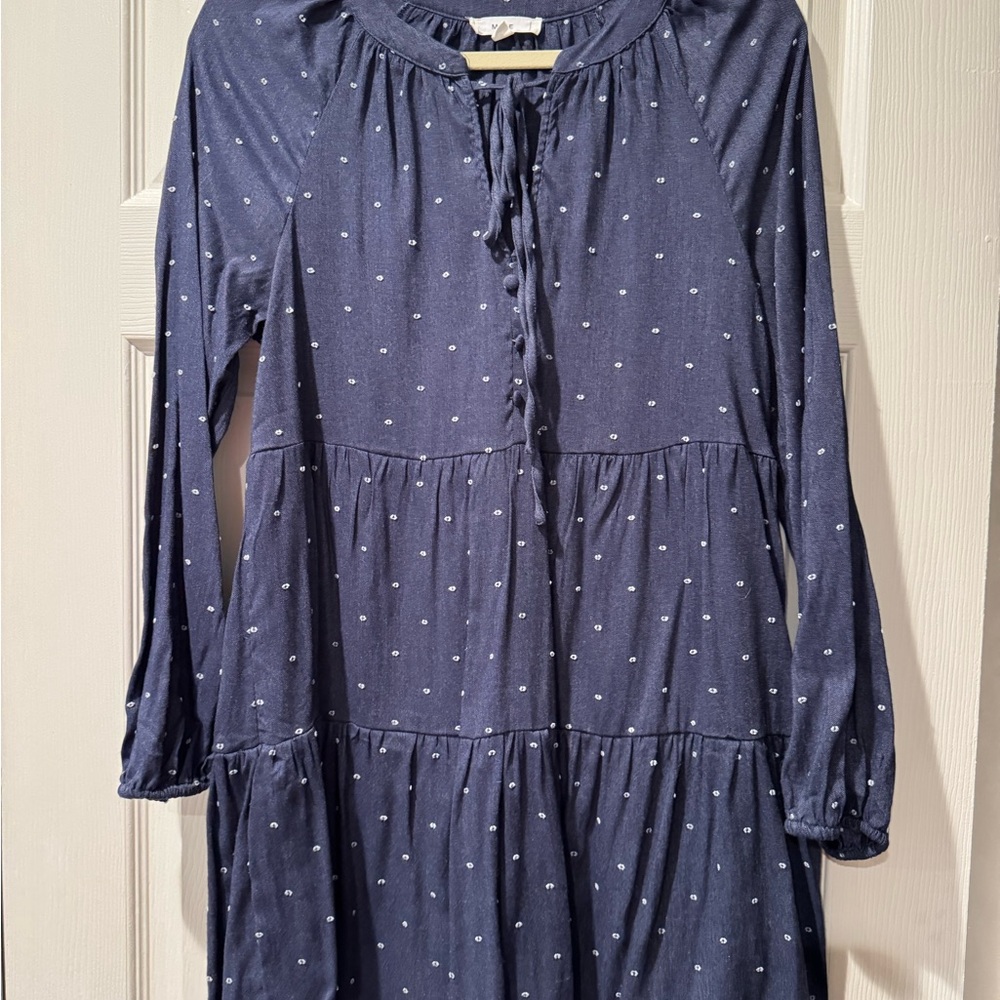 Mine Navy and White Polka Dot Dress